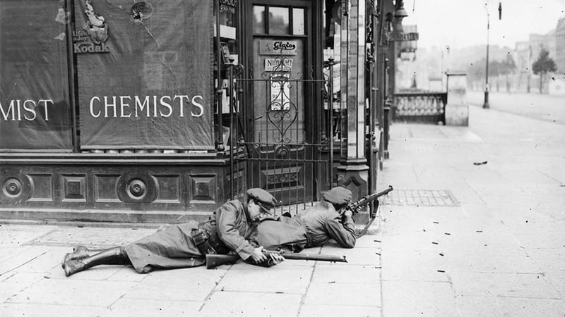 The Battle of Dublin Soldiers at the top of Henry Street