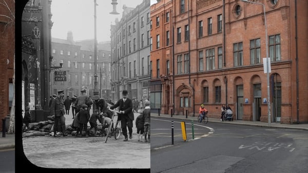 Ireland then and now: a city centre barricade