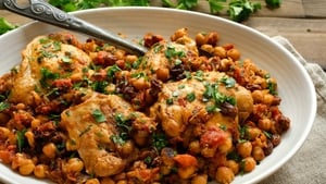 Chicken and Chickpea Tagine with Honey and Ginger