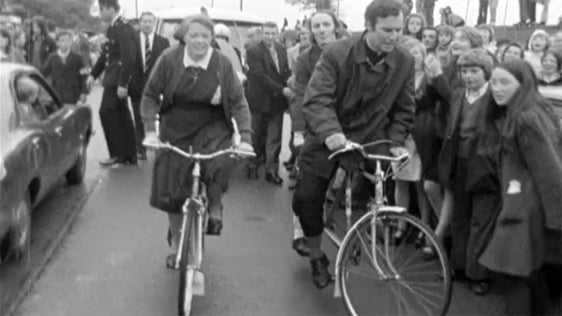 Priests versus nuns in a tandem race from Mullingar to Ballyfermot, 1974. Priests versus nuns in a tandem race from Mullingar to Ballyfermot, 1974.