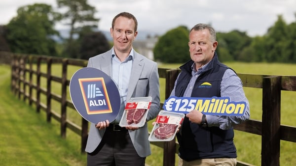 Aldi's Managing Director of Buying & Services, Colin Breslin (left) and Dawn Meats CEO Niall Browne