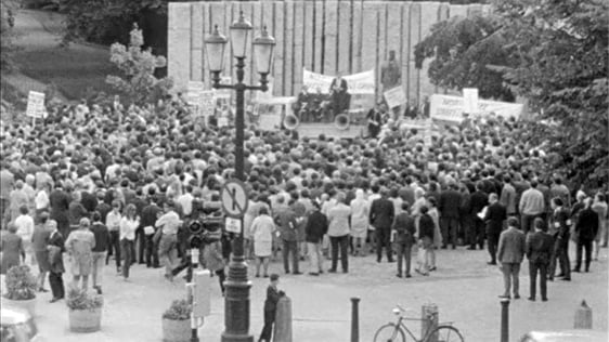 Protest meeting at St Stephen's Green in Dublin, 1969. Protest meeting at St Stephen's Green in Dublin, 1969.