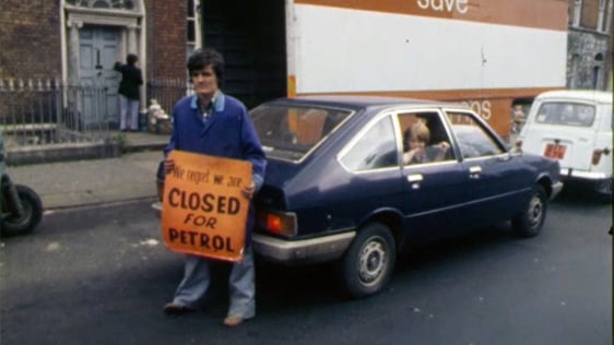 Petrol shortages see garages open for a limited time and motorists queuing for fuel, 1979. Petrol shortages see garages open for a limited time and motorists queuing for fuel, 1979.