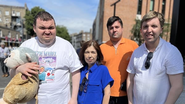 Karen Keely (C) with her three children Harry, Lorcan and Lee