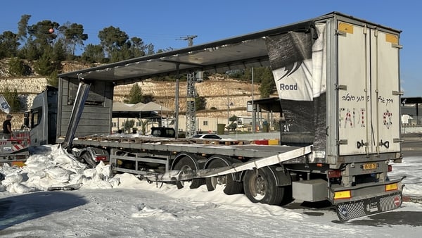 Humanitarian aid dumped by Israeli settlers near Hebron in the West Bank earlier this year