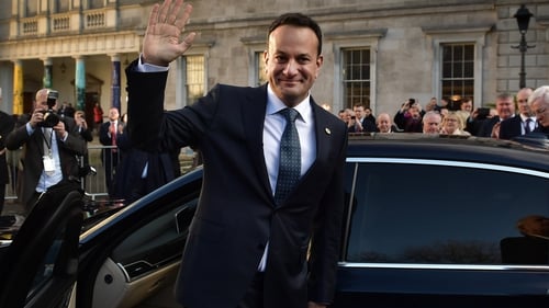 Leo Varadkar being congratulated by party members after being nominated as taoiseach in December 2022. He will not contest the next election for Fine Gael