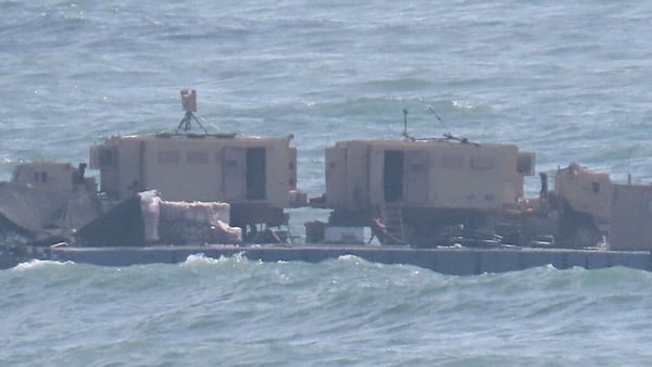 The floating pier was damaged after bad weather and rising waters in May