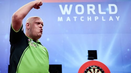 Michael van Gerwen is into the last eight in Blackpool